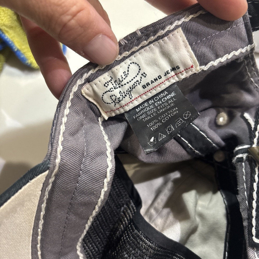 True Religion XXX Distressed Trucker Baseball Cap Hat Section Row Seat - Picture 5 of 7